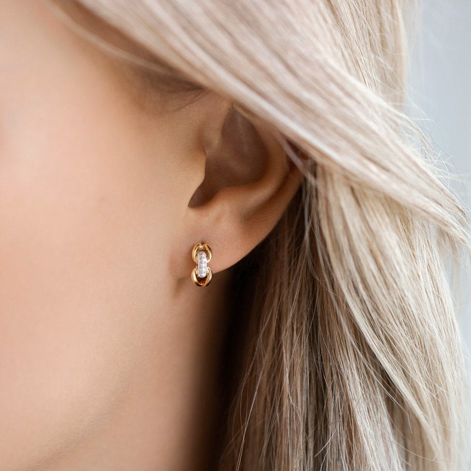 Diamond earrings Golden Lock