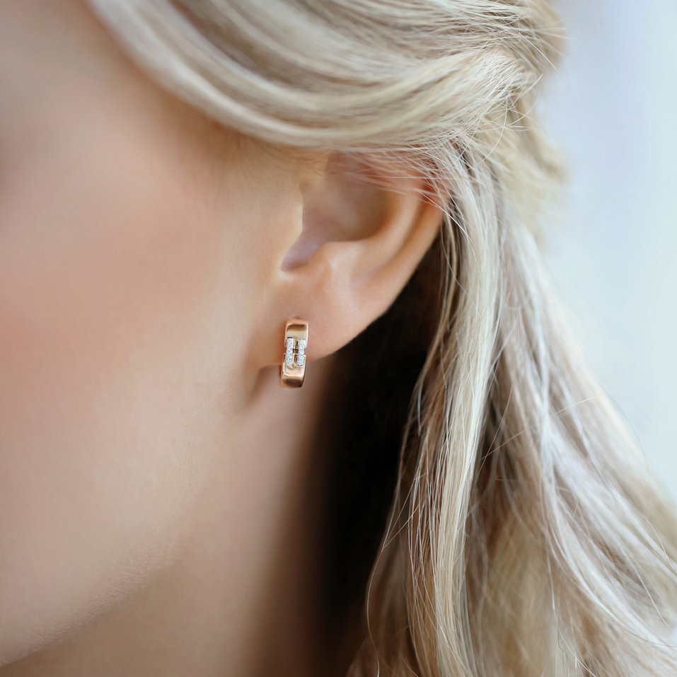 Earrings with brown diamonds Lady Gleam