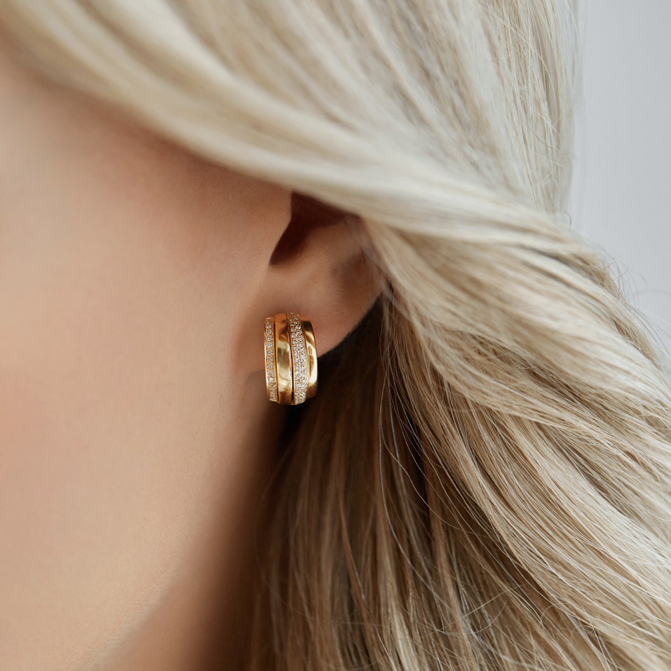 Earrings with brown diamonds Exquisite Feeling