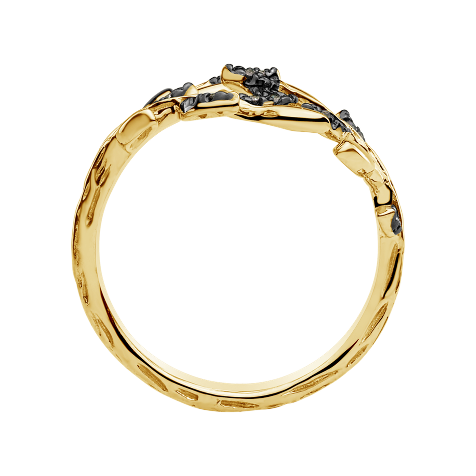 Ring with brown diamonds Heavenly Leaves