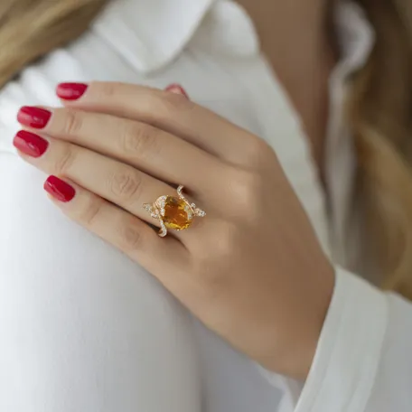 Diamond rings with Amethyst Virgin Gem