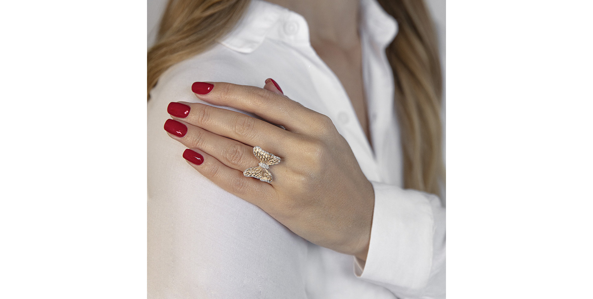 Diamond ring Sweet Butterfly