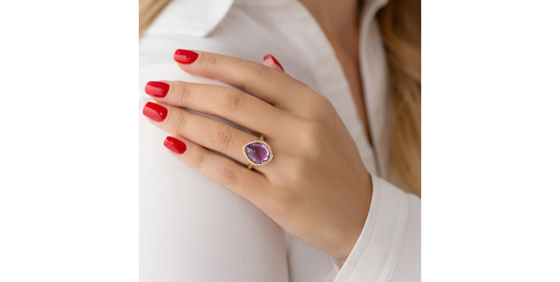 Diamond rings with Amethyst Passionate Miracle