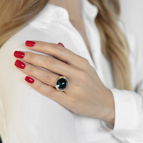 Diamond ring with Topaz Venus Poetry