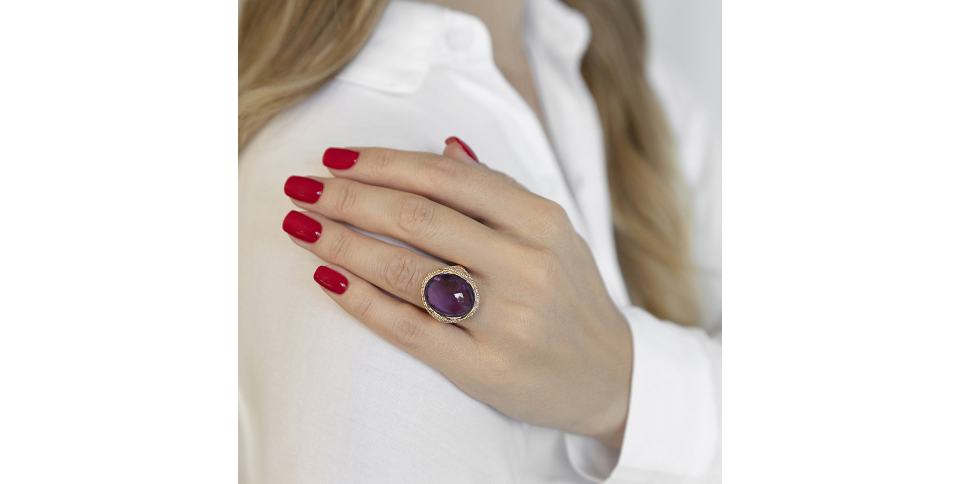 Diamond rings with Amethyst Arabic Jeannie