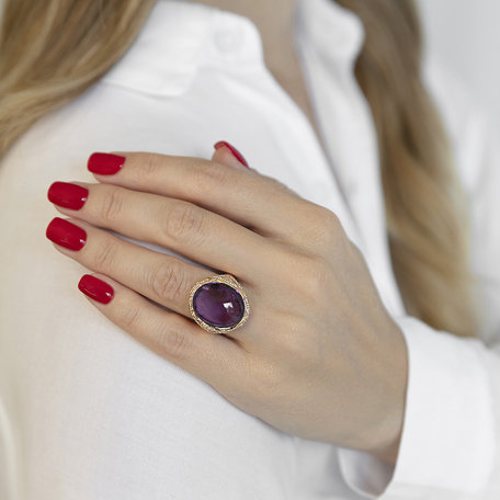 Diamond rings with Amethyst Arabic Jeannie