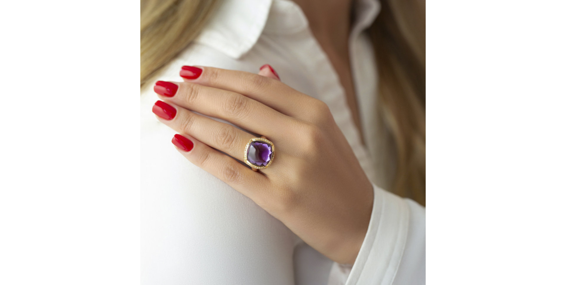 Ring with Moonstone and diamonds Dreamy Wish