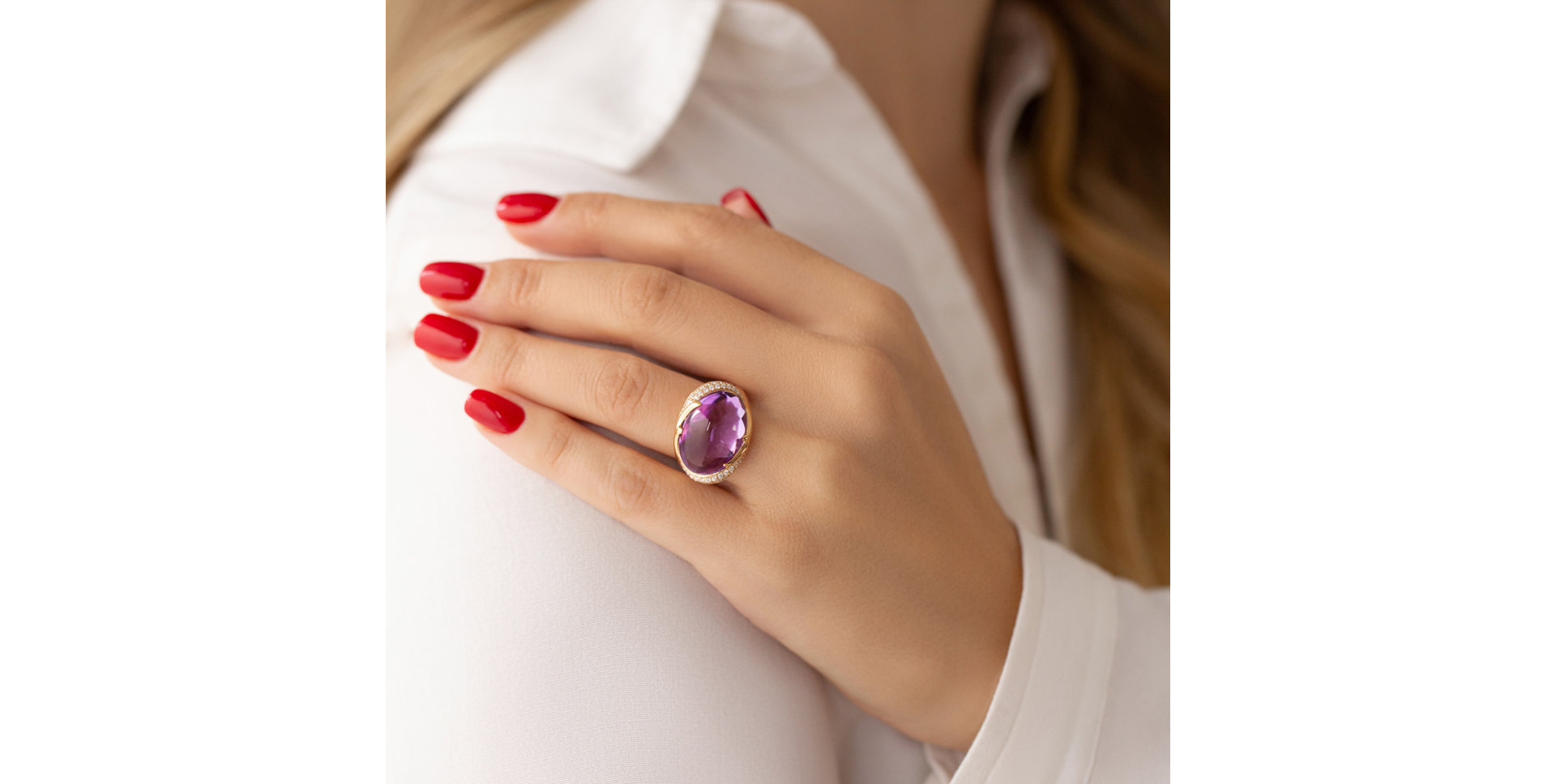 Diamond rings with Amethyst Fantastic Dream