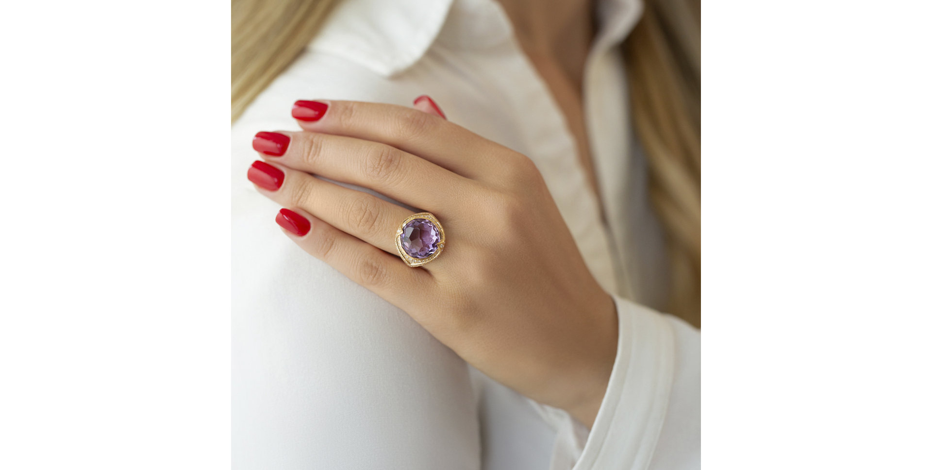 Diamond rings with Amethyst Finnegan