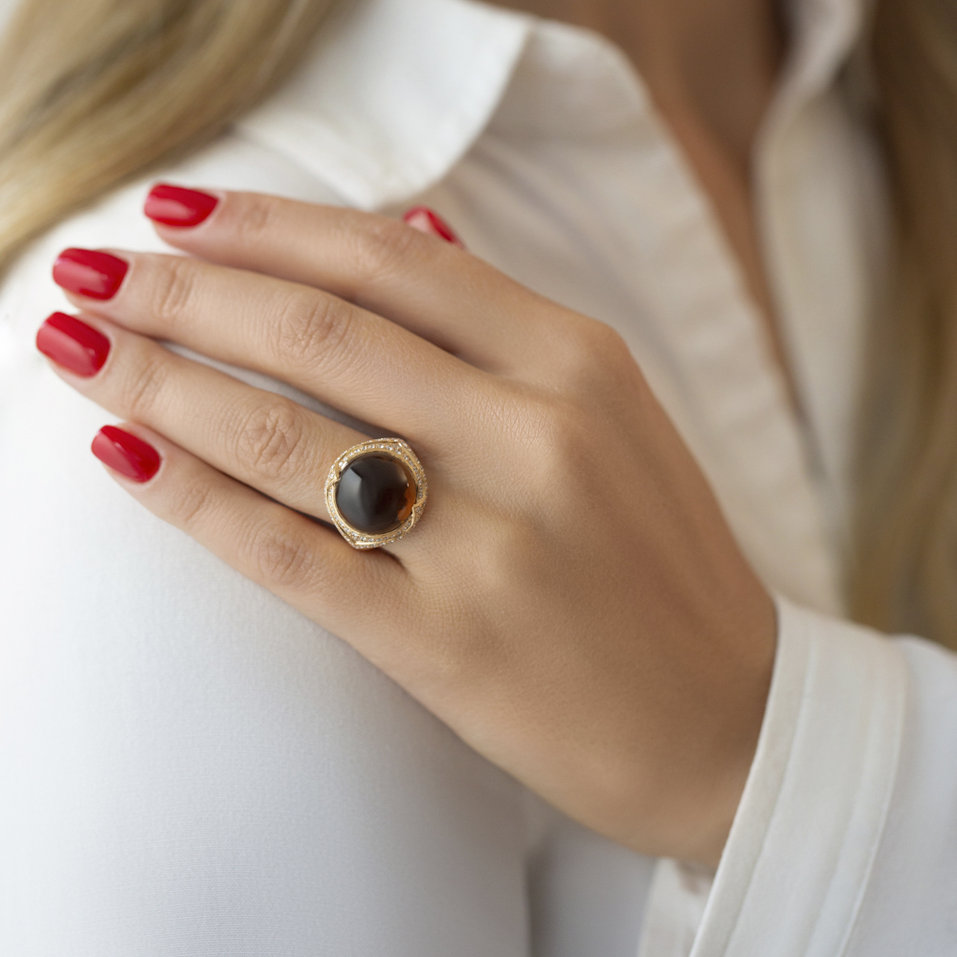 Diamond ring with Quartz Finnegan
