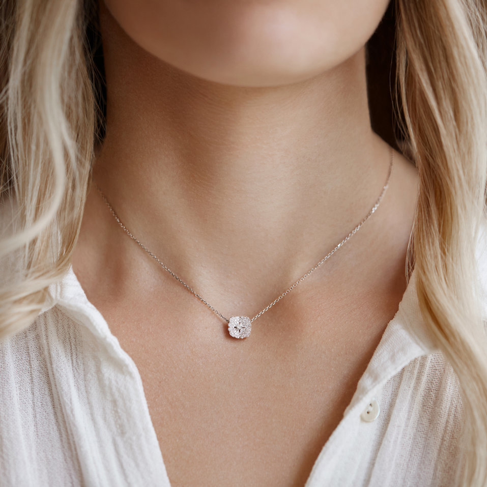 Pendant with black and white diamonds Diamond Bouquet