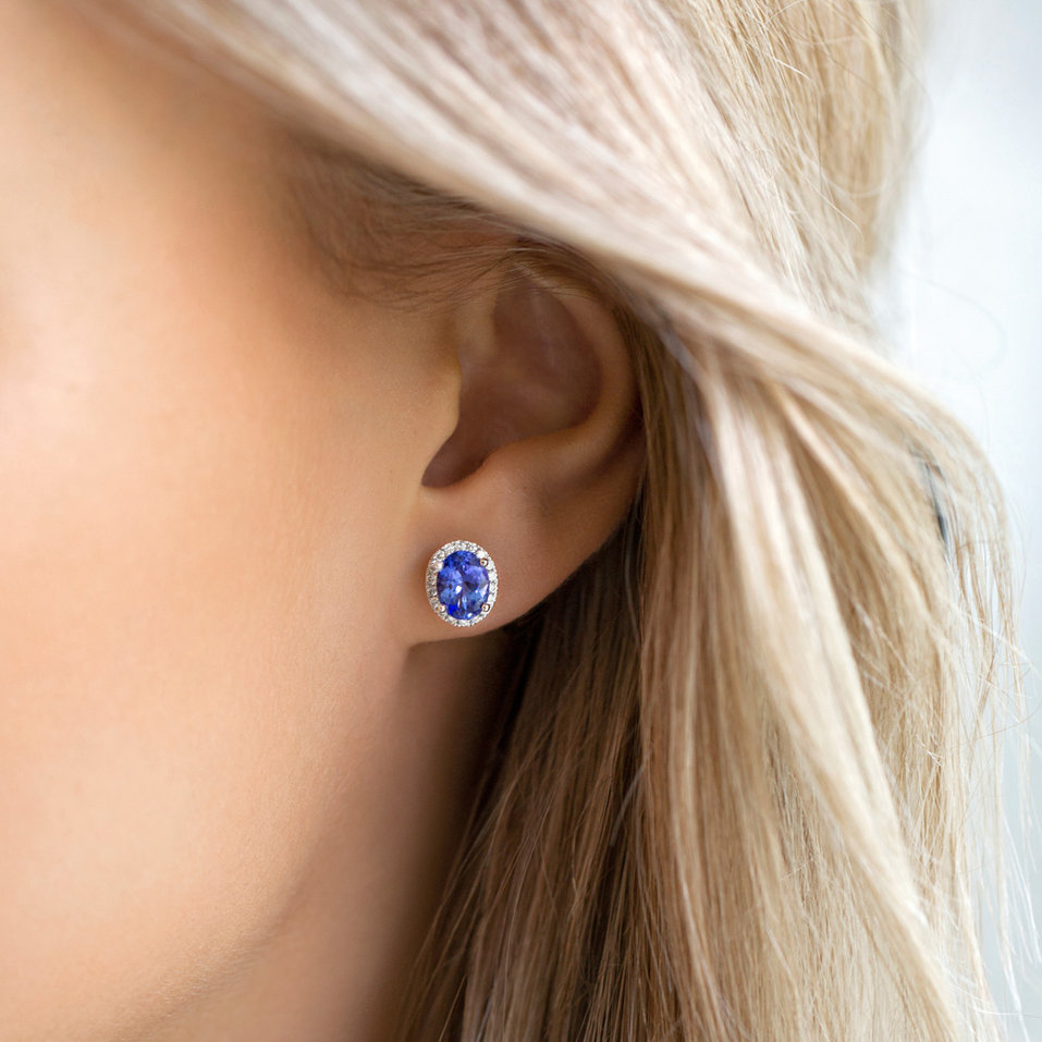 Diamond earrings with Sapphire Imperial Allegory