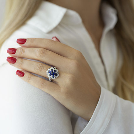 Diamond ring with Sapphire Blue Devotion