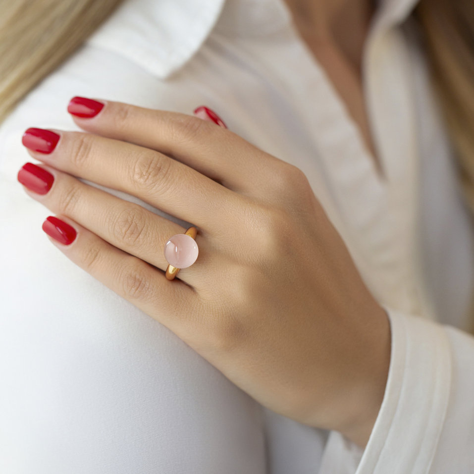 Ring with Rose Quartz Planet of Love