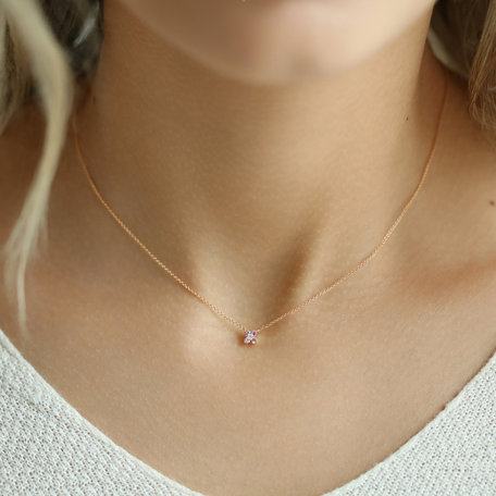 Diamond necklace with Sapphires Pink Divine Bloom