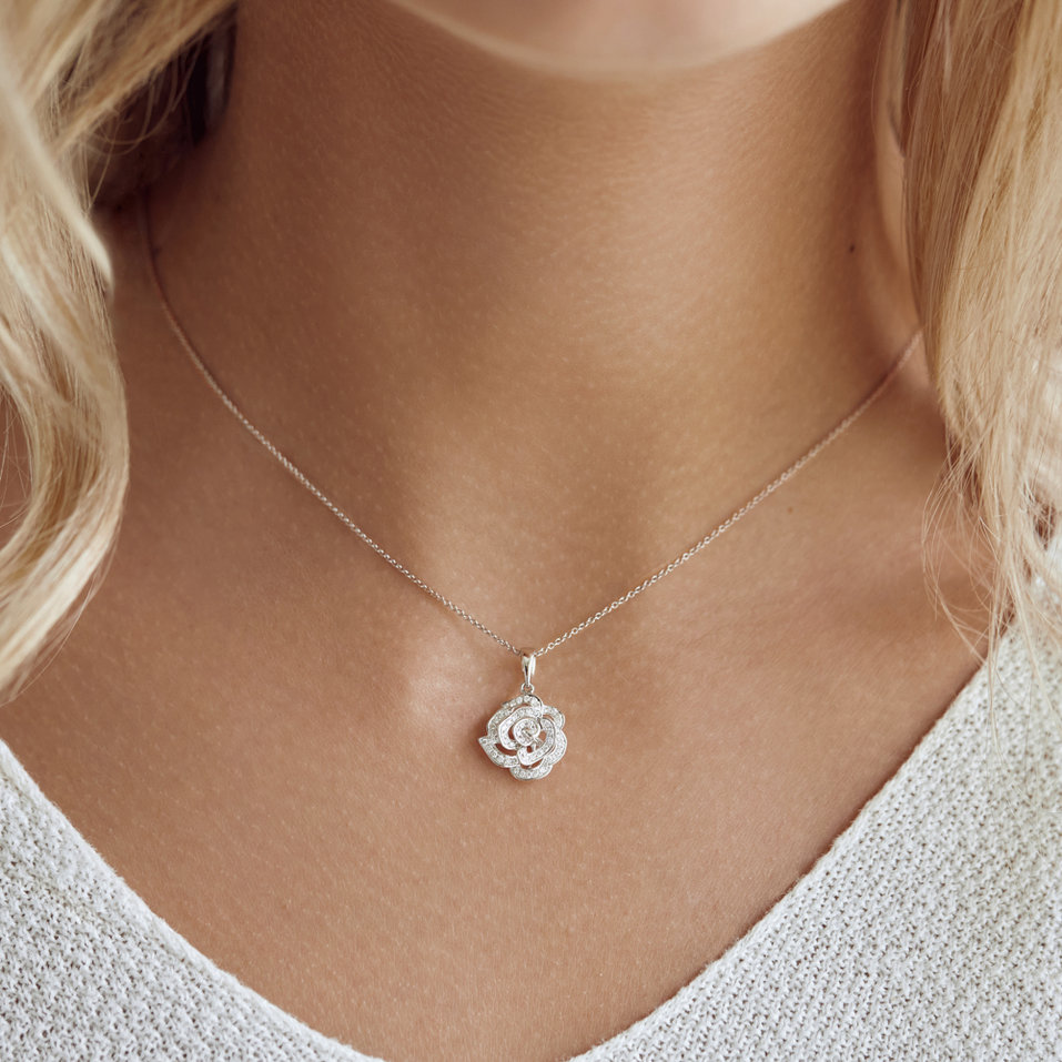 Diamond pendant Tangled Rose