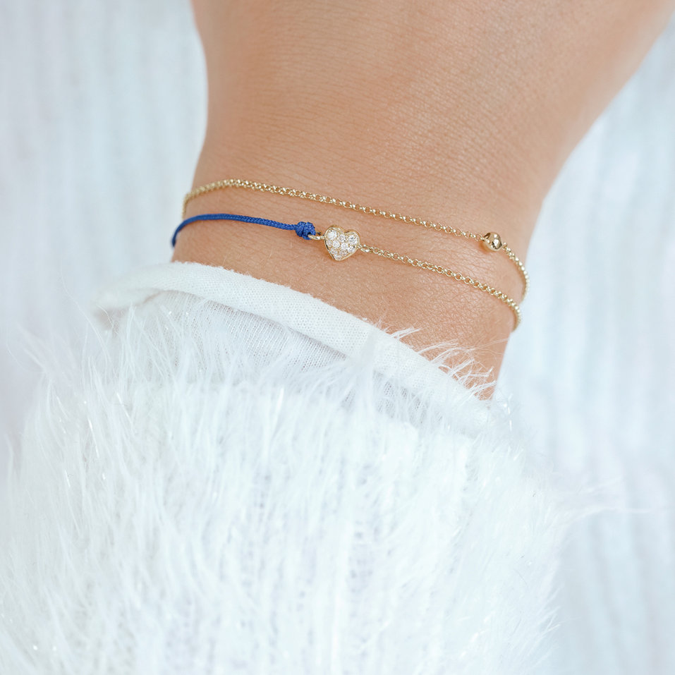 Diamond bracelet with cord Love Message