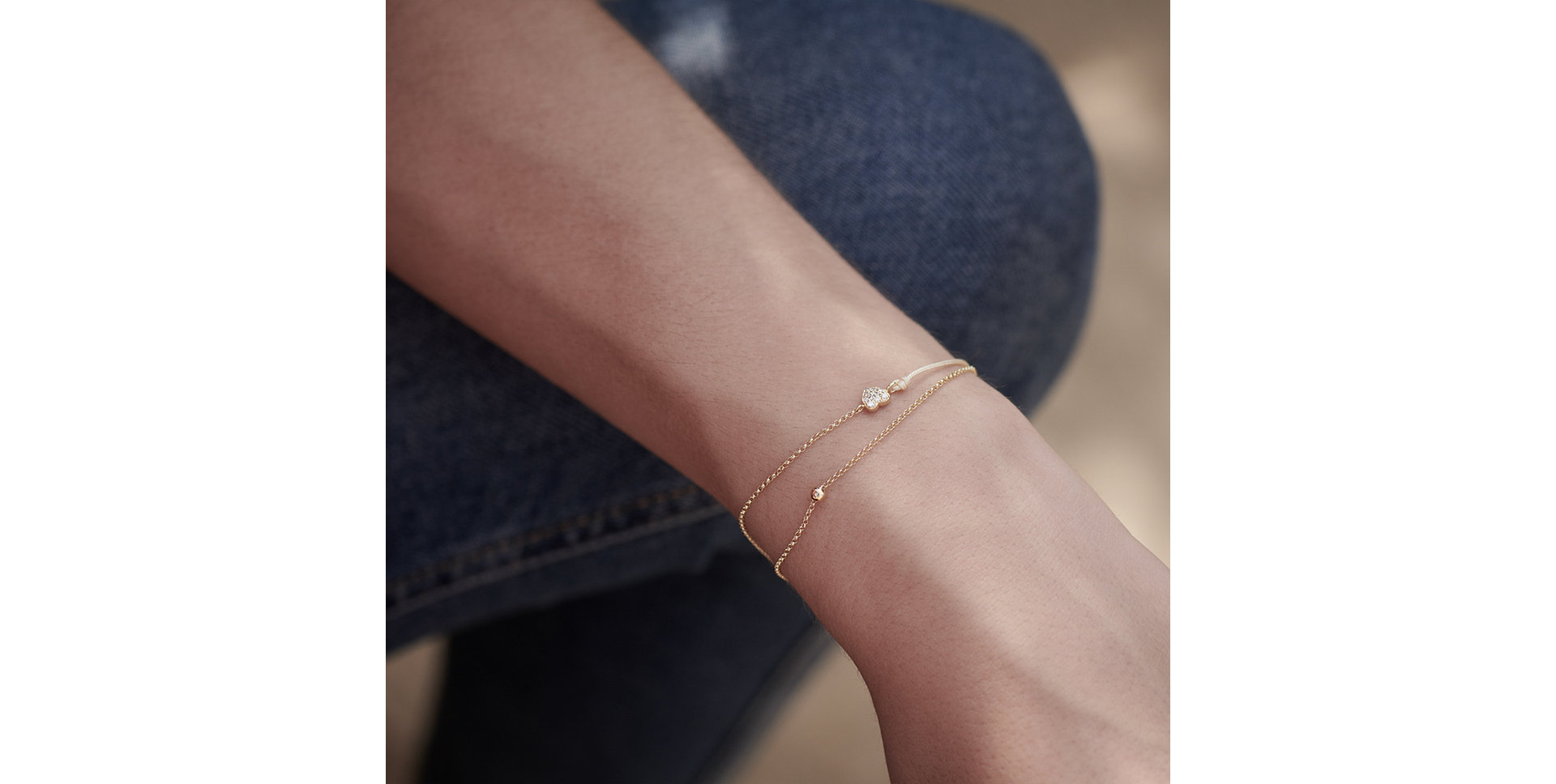 Diamond bracelet with cord Love Message