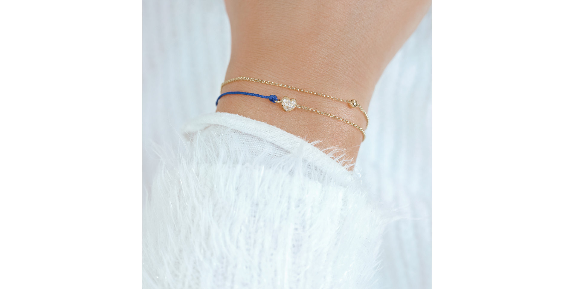 Diamond bracelet with cord Love Message