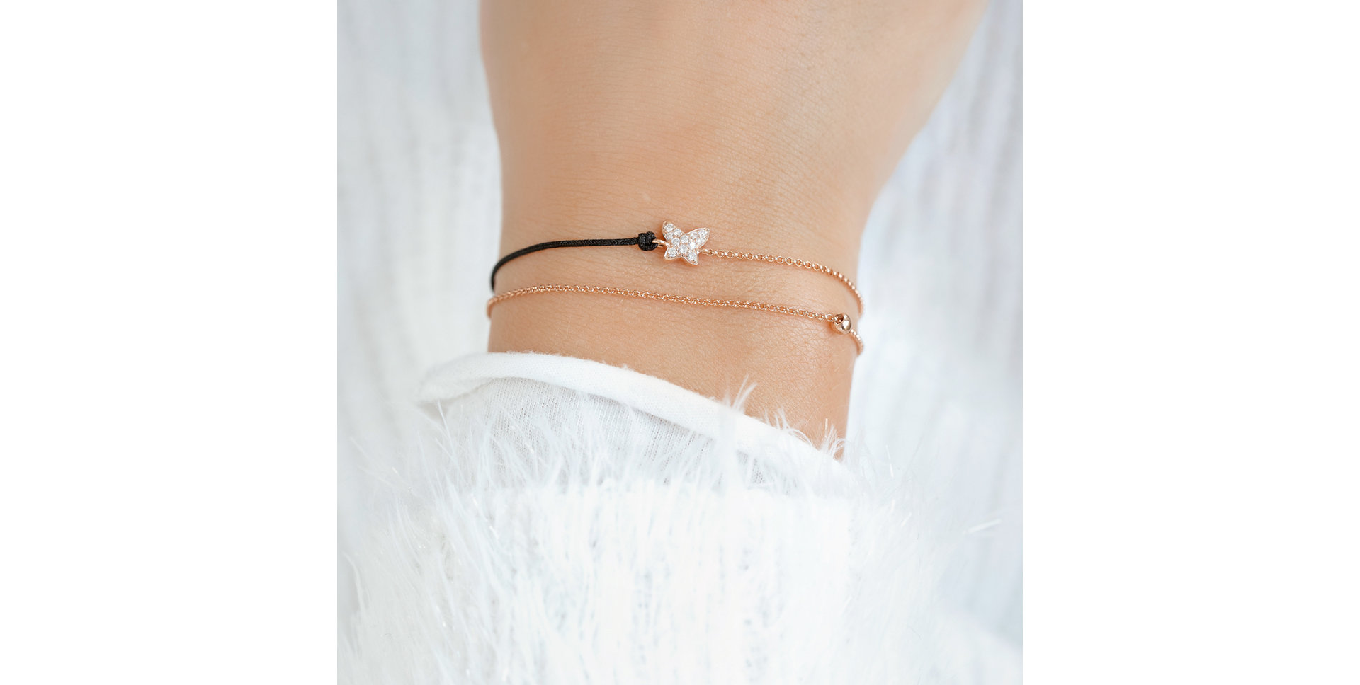 Diamond bracelet with cord Paradise Message