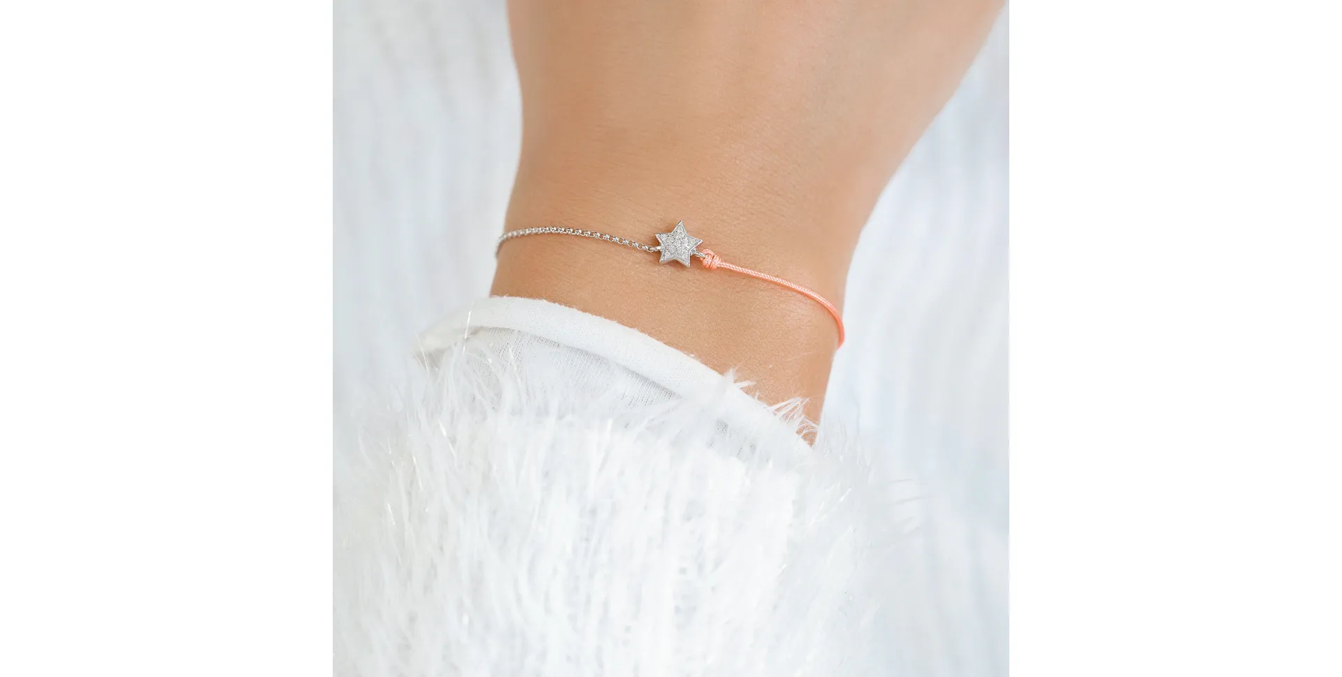 Diamond bracelet with cord Be a Star