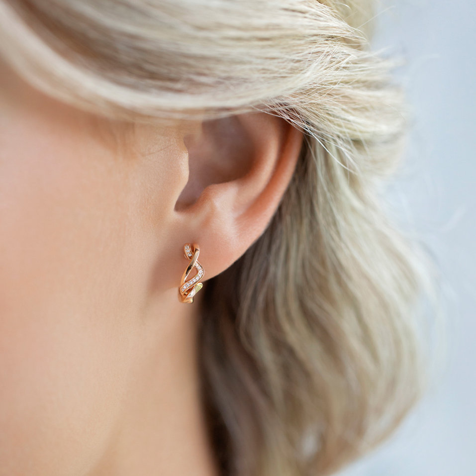 Diamond earrings Joyful Ribbon