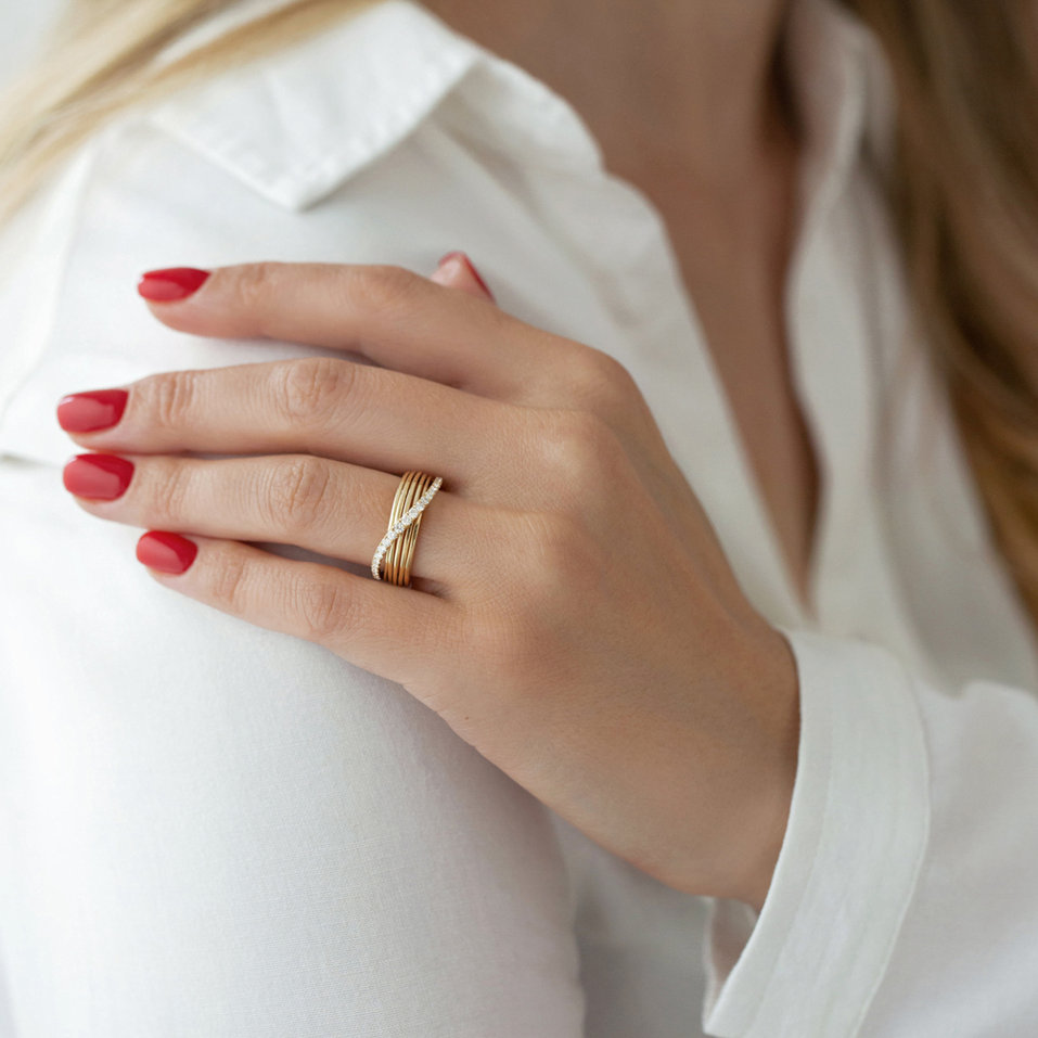 Ring with brown diamonds Orion Ribbon