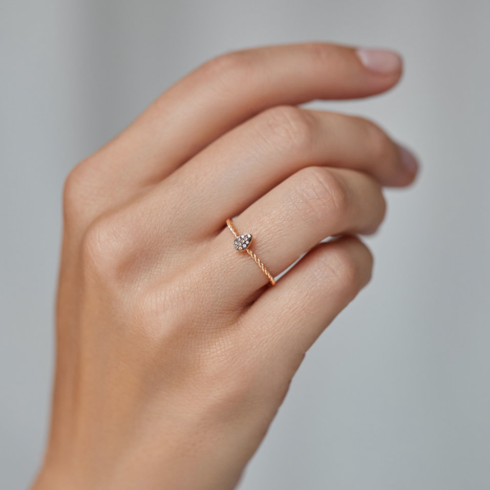 Ring with brown diamonds Endless Drop