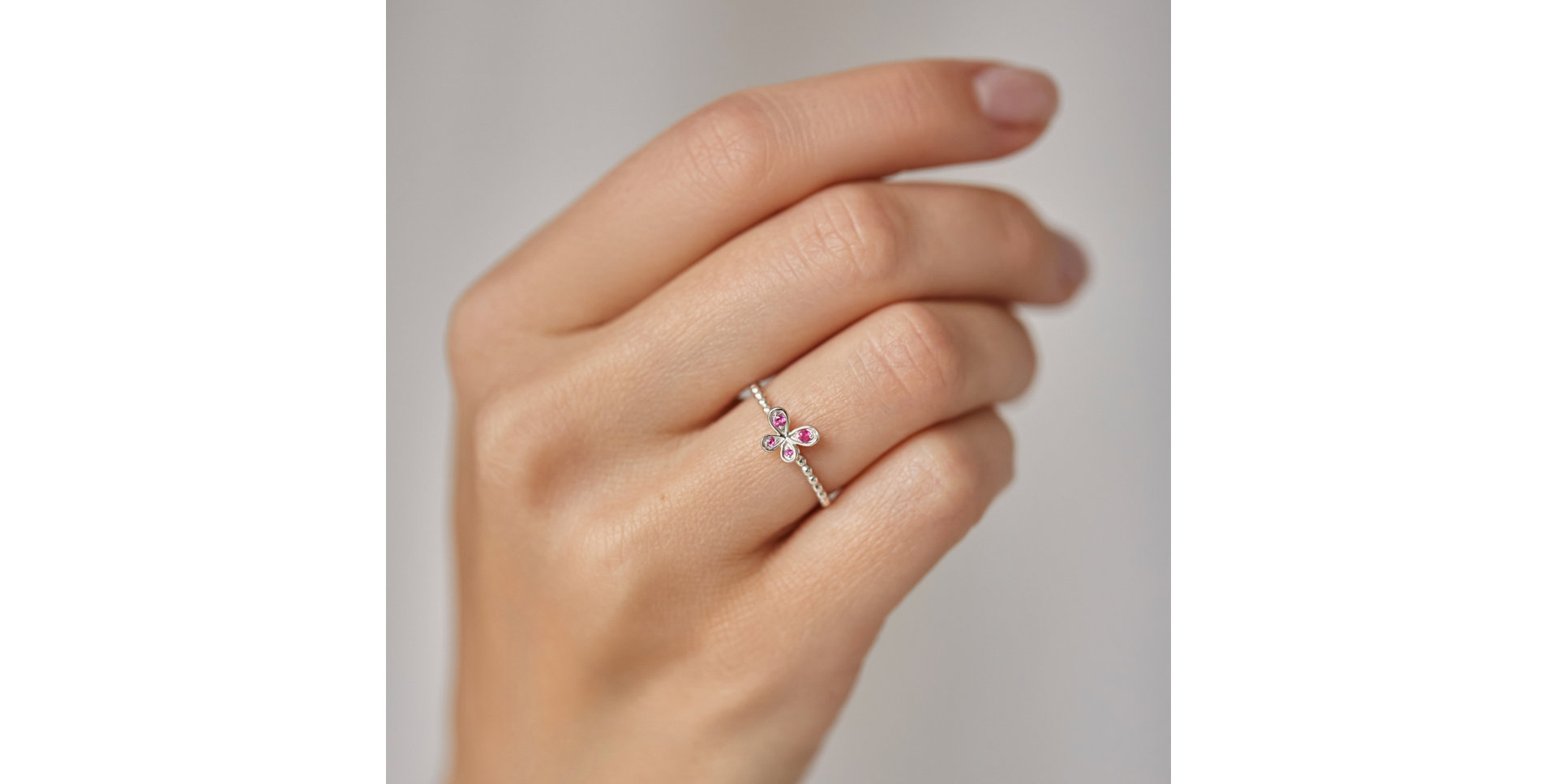 Ring with Ruby Fairytale Butterfly