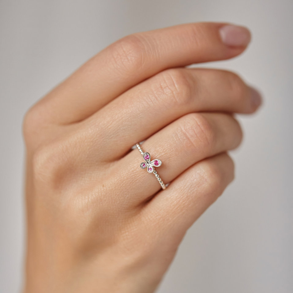 Ring with Ruby Fairytale Butterfly