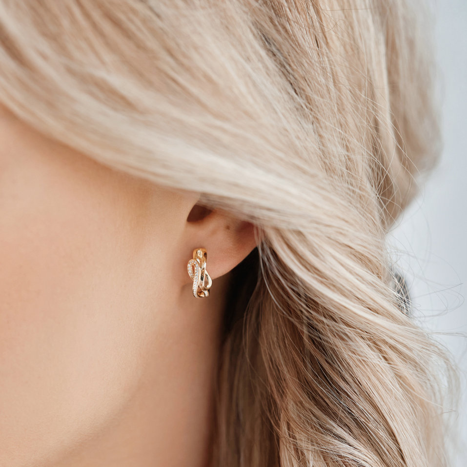 Diamond earrings Double Infinity