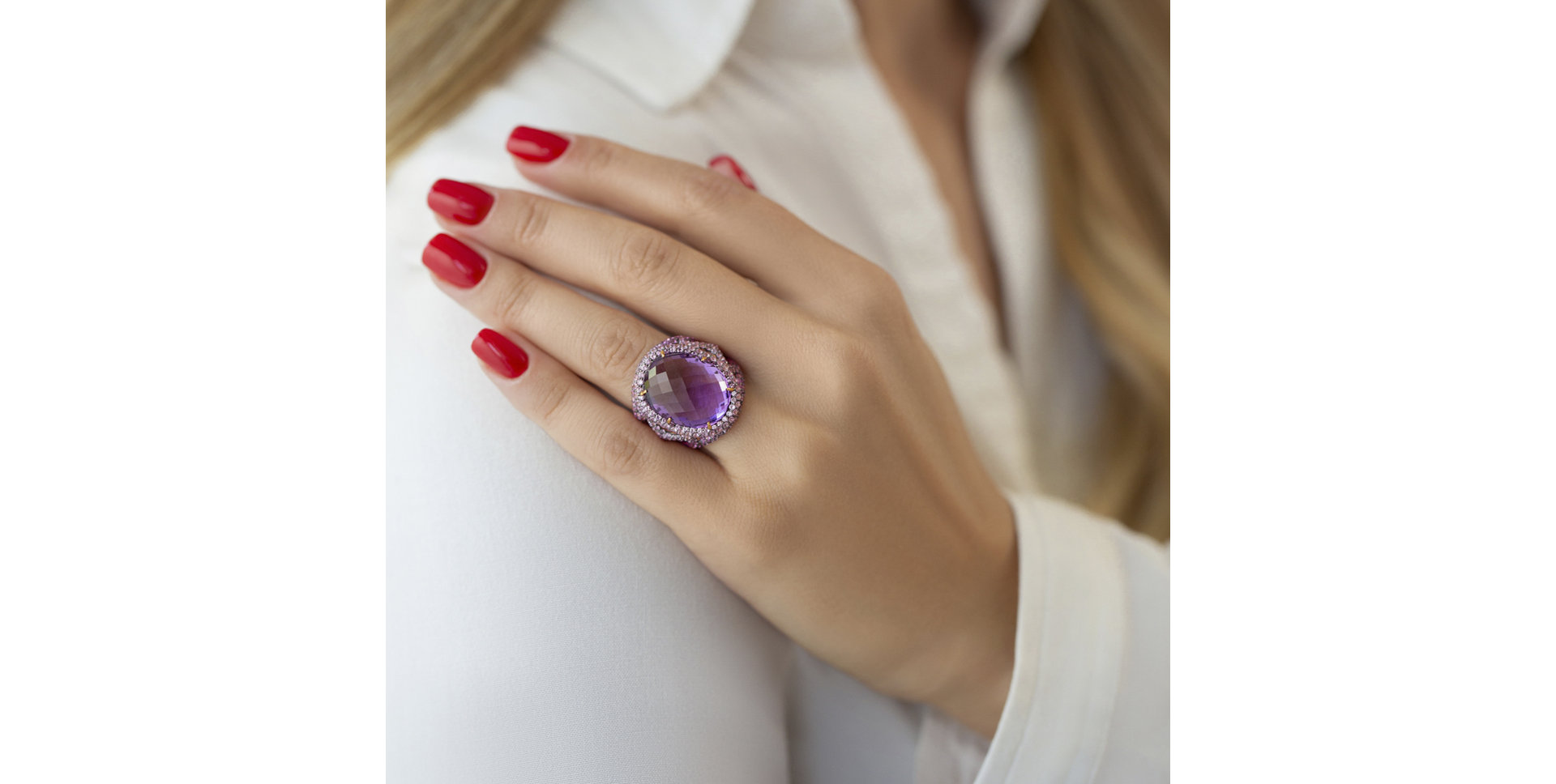 Ring with Amethyst and Sapphire Dream Temptation