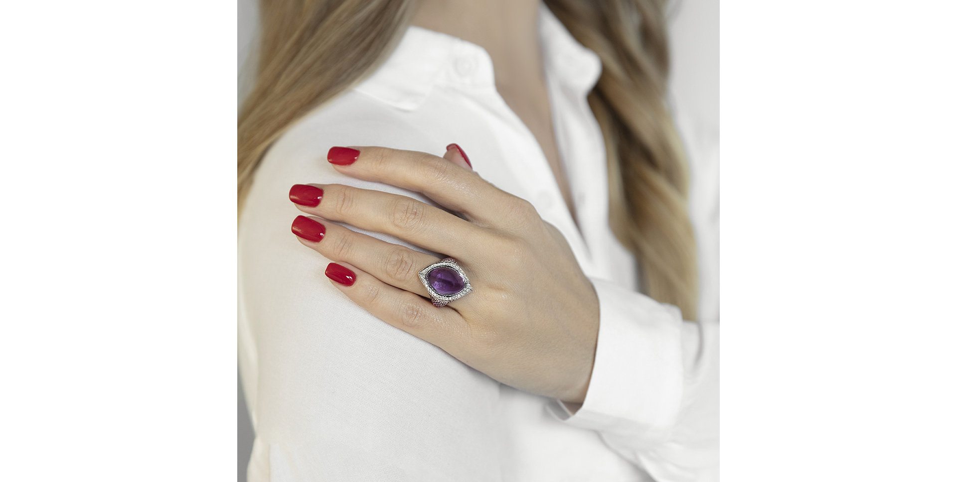 Diamond ring with Amethyst and Sapphire Dream Jewel