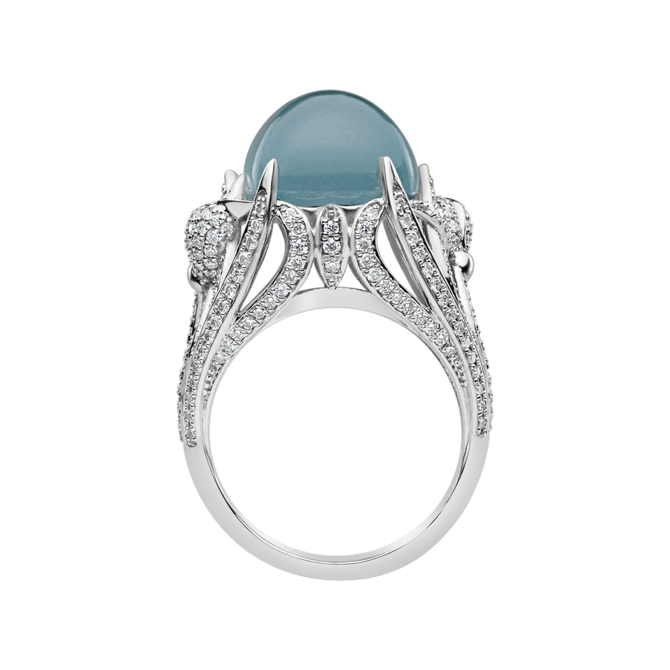 Diamond ring with Aquamarine Fascinating Ladyship