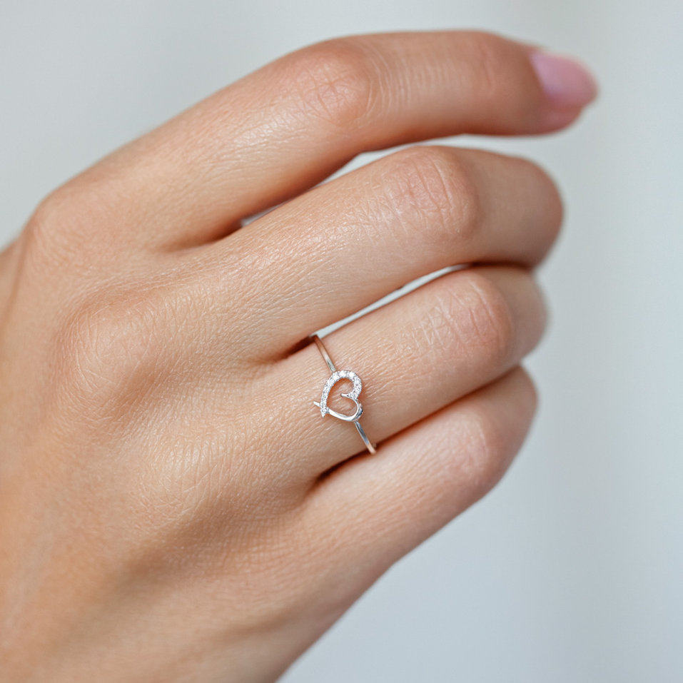 Diamond ring Sparkling Heart