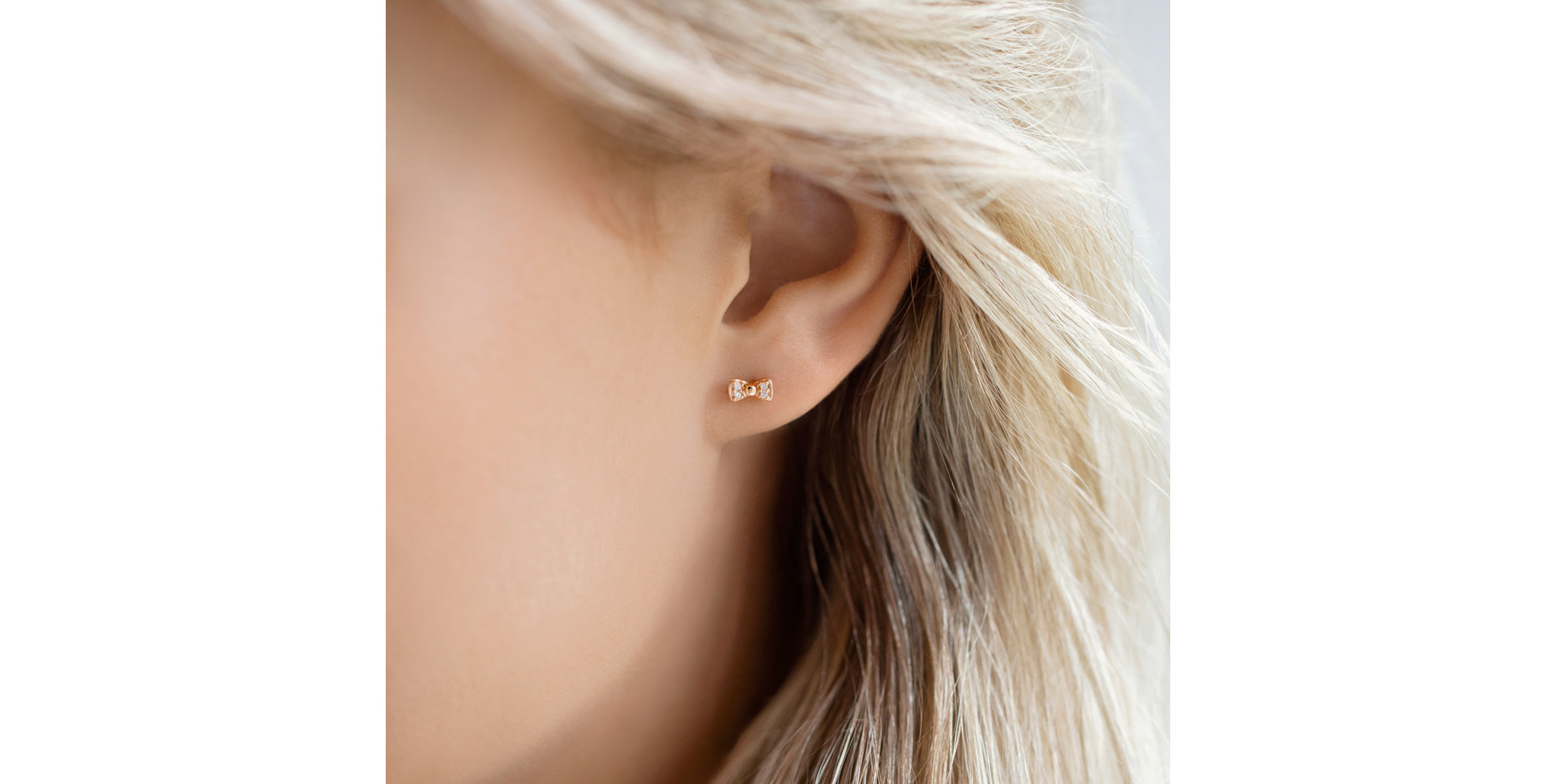 Earrings with brown diamonds Endless Bow