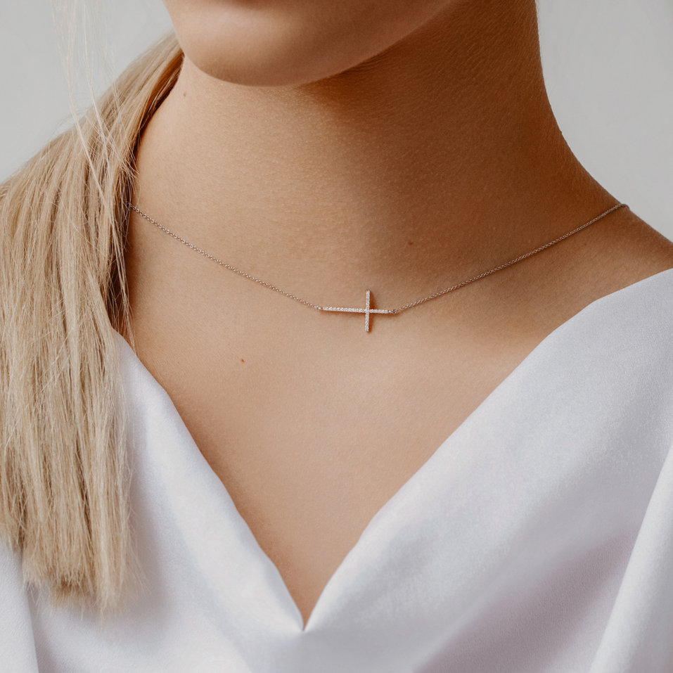 Diamond necklace Cross
