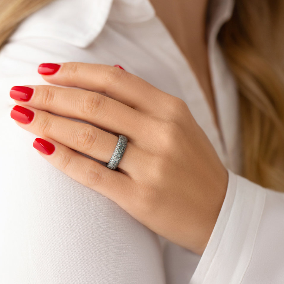 Ring with blue diamonds Night Sky