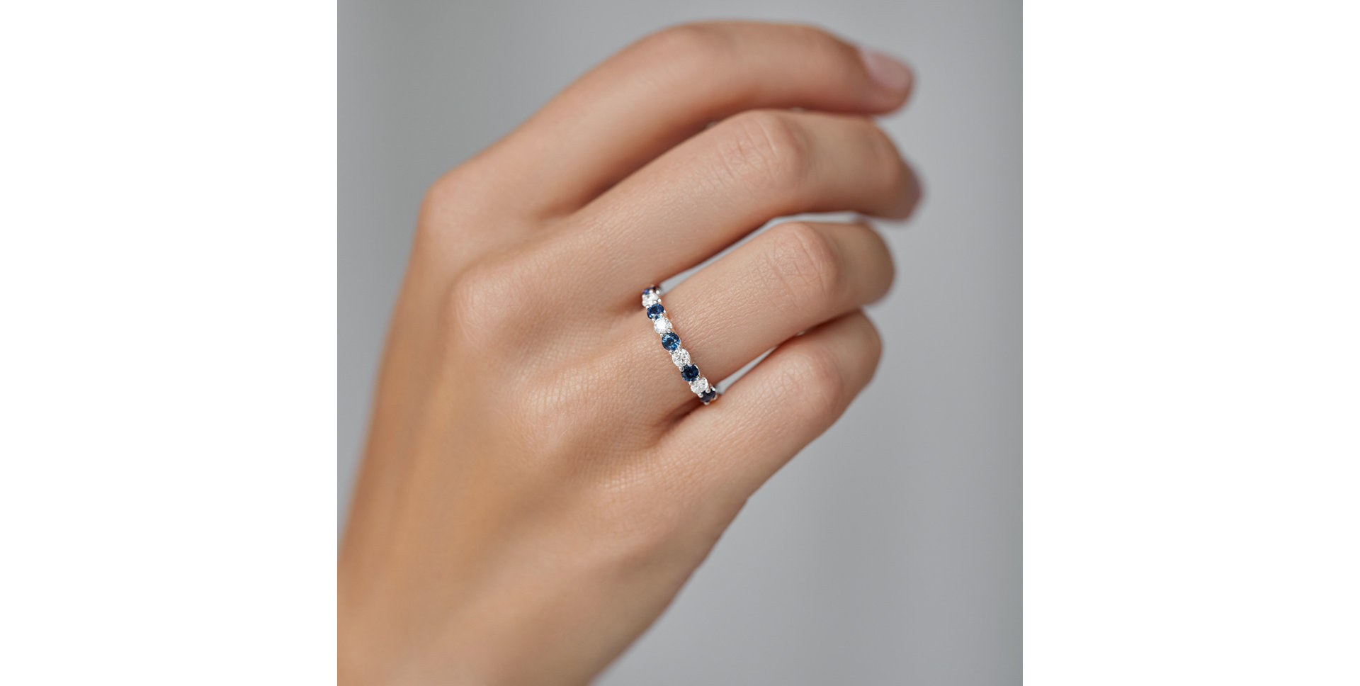 Diamond ring with Sapphire Galaxy