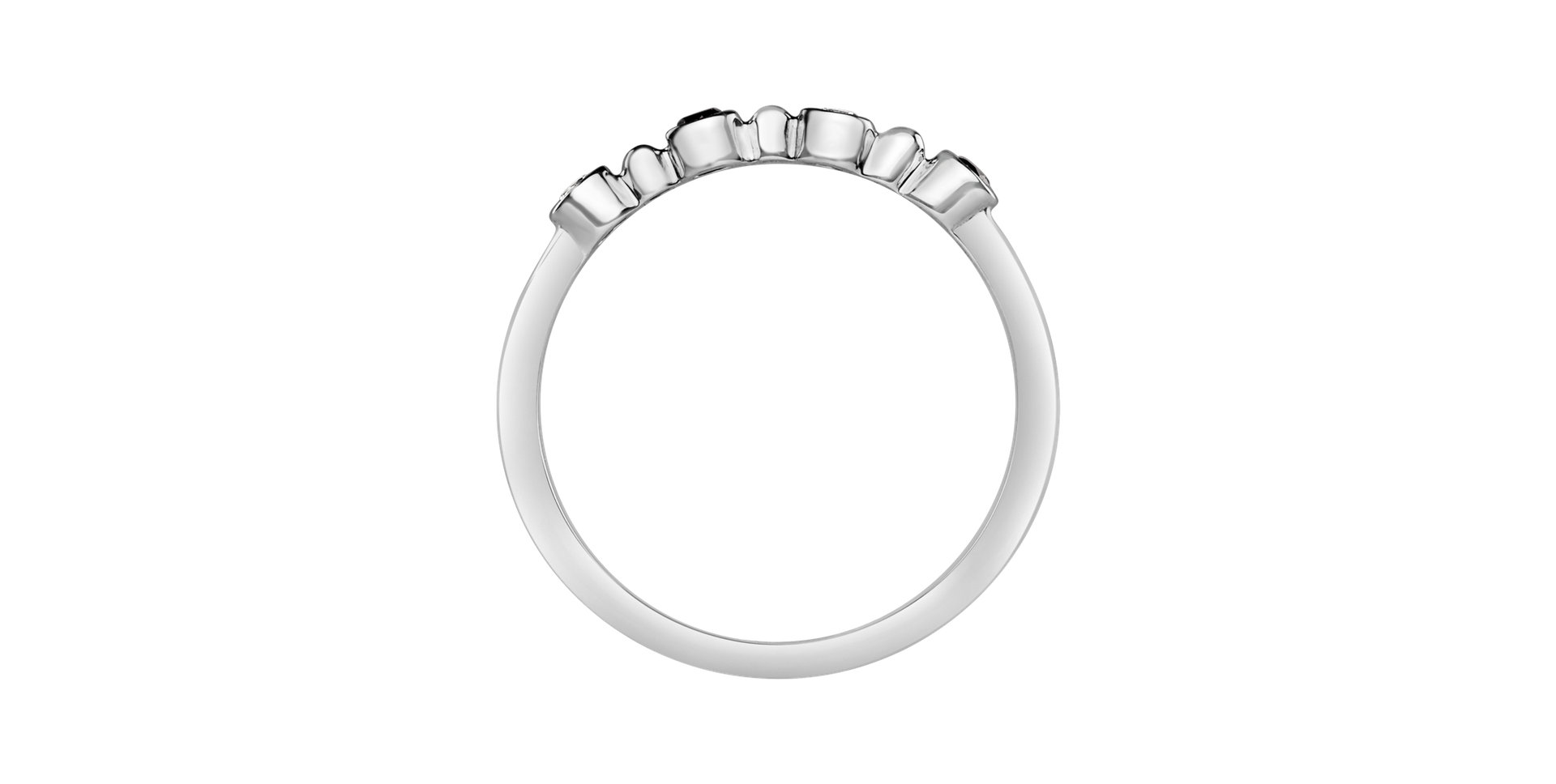 Ring with black and white diamonds Simplicity