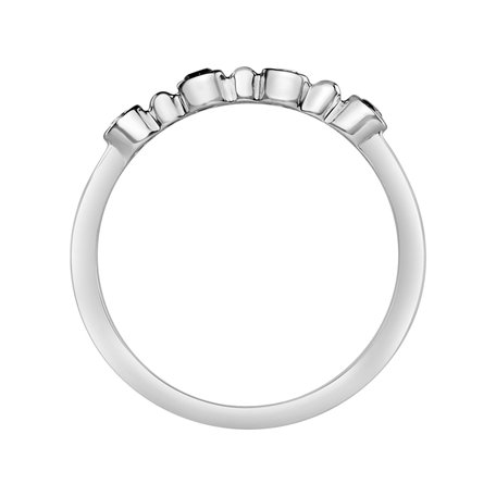 Ring with black and white diamonds Simplicity