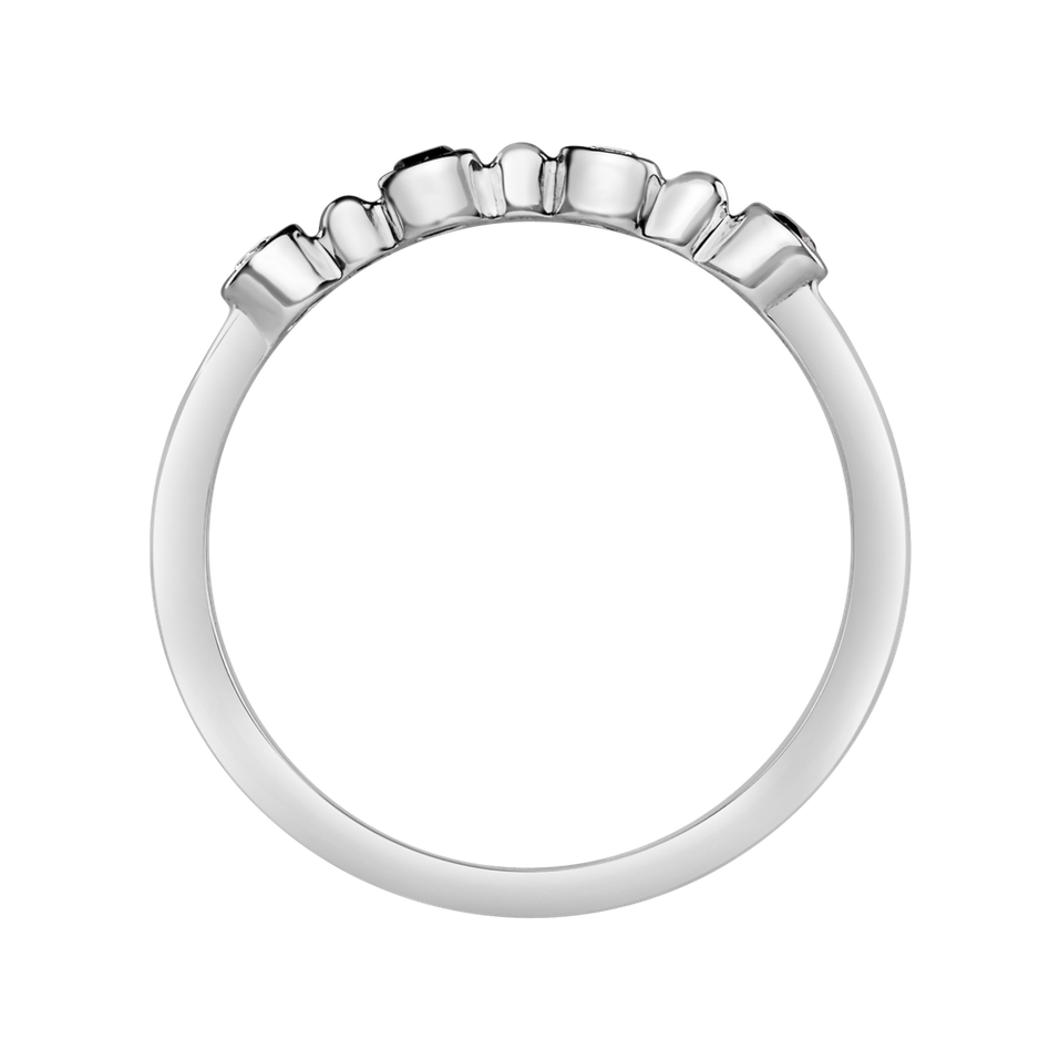 Ring with black and white diamonds Simplicity