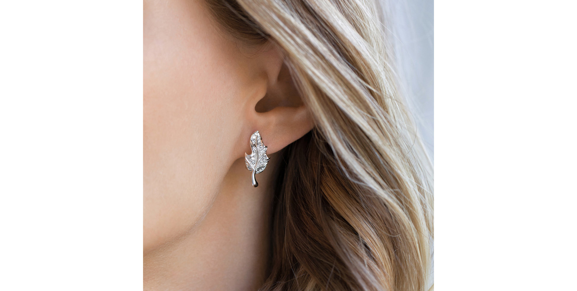 Diamond earrings Autumn Leaves