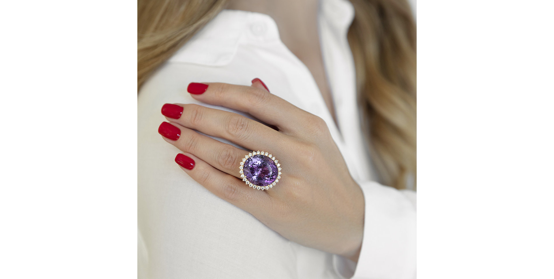 Diamond rings with Amethyst Infinite Treasure
