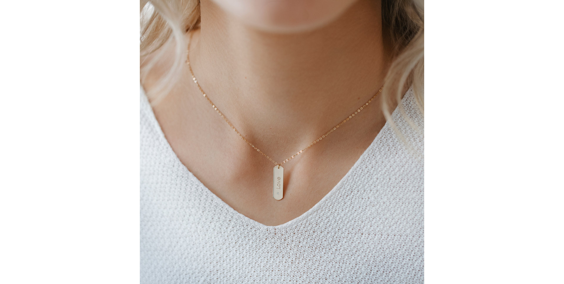 Diamond necklace Love Stamp