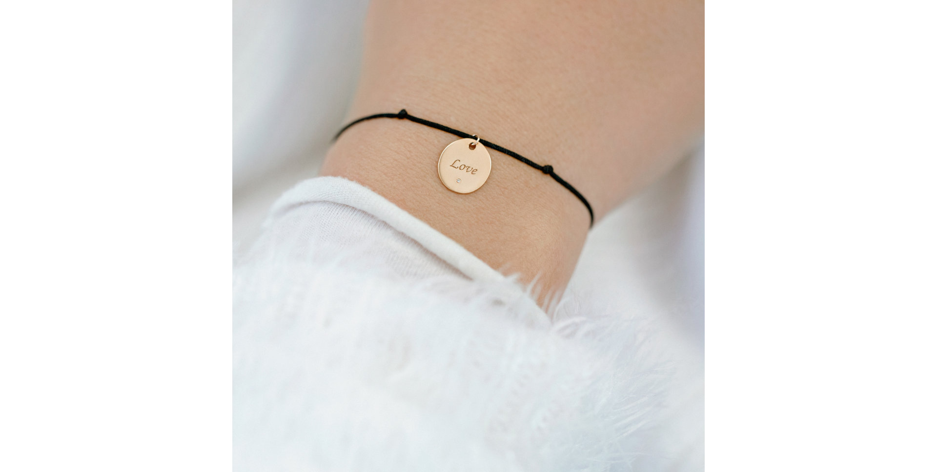 Diamond bracelet with cord Secret Love