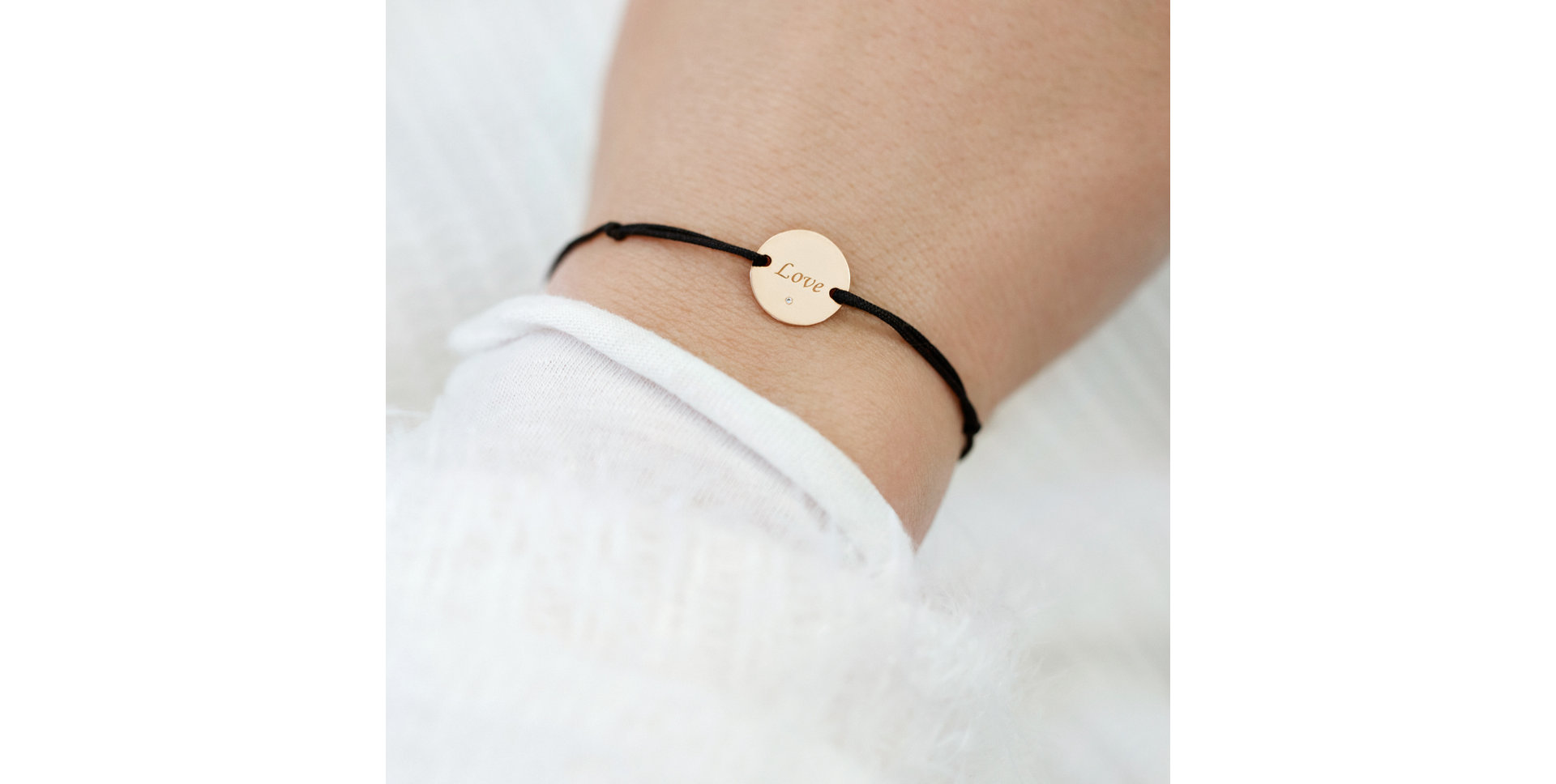 Diamond bracelet with cord Simple Love