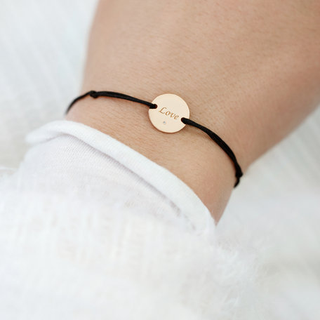 Diamond bracelet with cord Simple Love