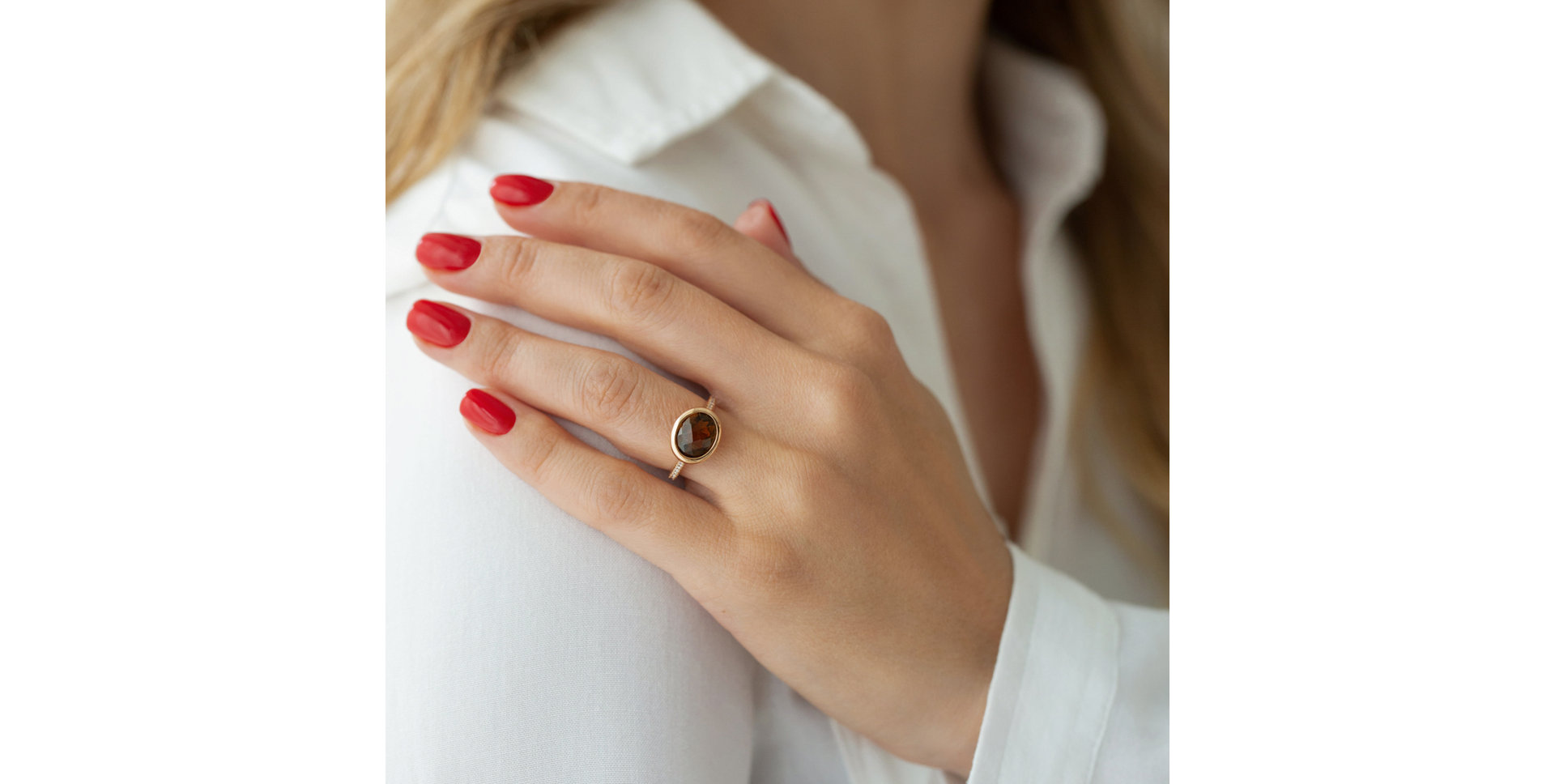 Diamond ring with Quartz Hereafter