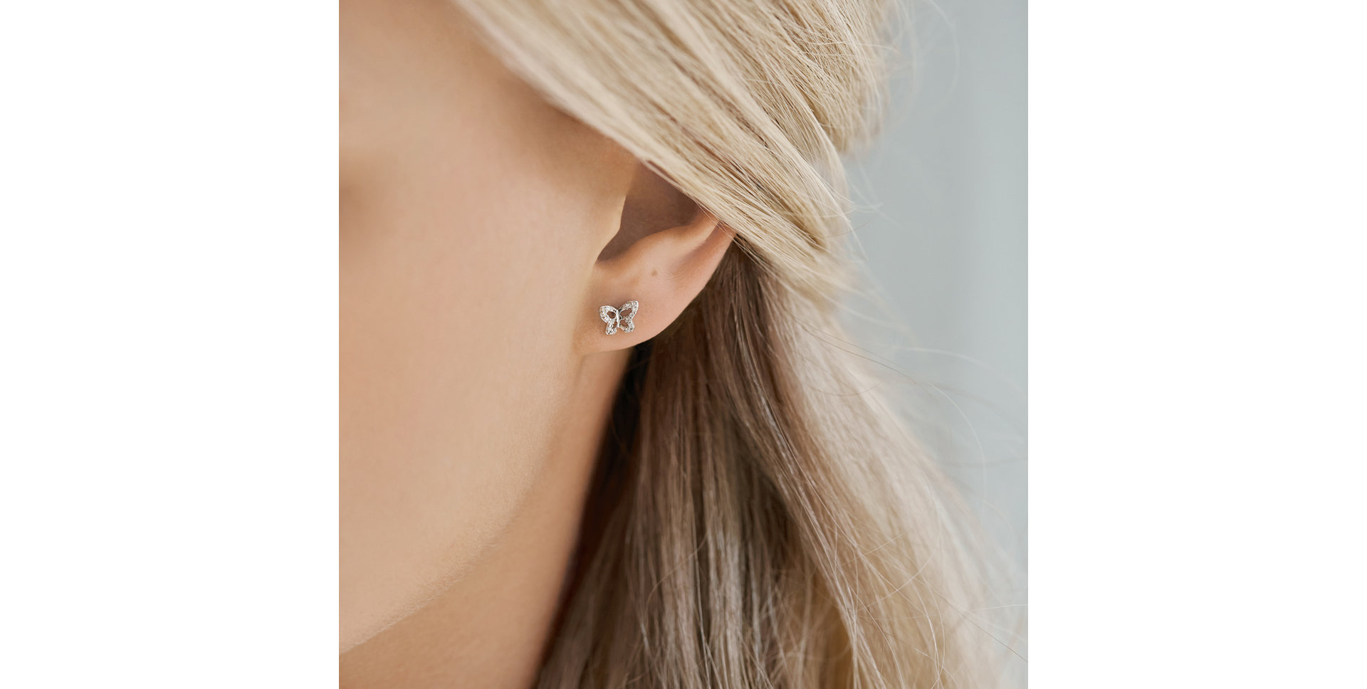 Diamond earrings Cute Butterfly